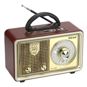 Radio Retro de Fábrica MK-110BT con Carcasa de Madera, Radio AM FM SW Multibanda, Reproductor de Audio BT, Batería Recargable, Uso en Exteriores y en el Hogar - Product Image 4