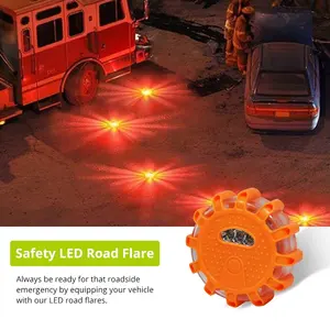 3 Pack Flare Waterproof Roadside Warning Safety Emergency Disc Beacon Flashing LED Road Flares Kit Led Beacon Light In Bag