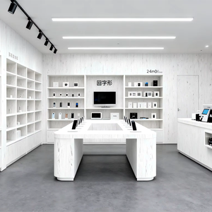 Vitrine de présentation de téléphone portable à écran en verre avec éclairage LED pour magasin de détail, armoire publicitaire, étagère - Product Image 1