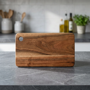 Planche à découper rectangulaire en bois avec poignée en bois, écologique et légère, passe au lave-vaisselle, pour une utilisation en cuisine - Product Image 2