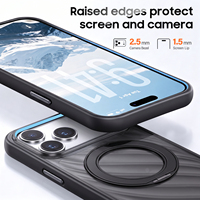 Coques magnétiques givrées hybrides PC TPU avec support rotatif pour iPhone 18 17 Pro Max, antichoc avec coins surélevés