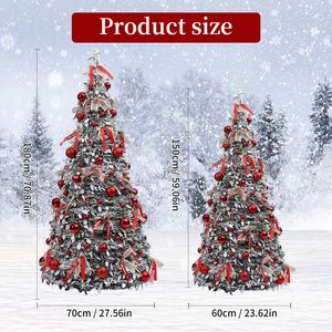 Nouvel arbre de Noël pliant rétractable en PVC de haute qualité pour les décorations de vacances à la maison et au supermarché - Product Image 2