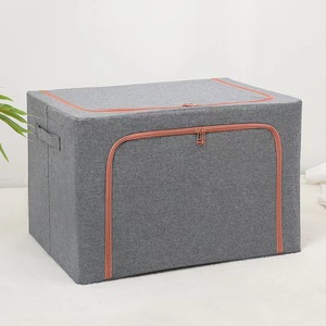 Vải khung thép gấp hộp lưu trữ cho quần áo có thể gập lại Stackable hộp lưu trữ với hộ gia đình - Product Image 6