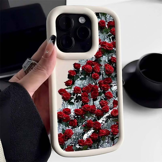 UV Printing Floral Ice Rose Soft TPU Mobile Phone Case for iPhone 17 Pro 11 Flower Cases