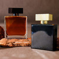 Fabrication personnalisée de 50ml 100ml emballage en verre cosmétique pour hommes bouteilles de parfum à pompe de Cologne à brume fine avec couvercle