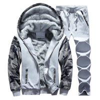 Ensemble de survêtement décontracté deux pièces pour homme Coldker, col montant doublé, imprimé, chaud et tendance