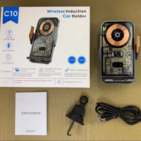 Technologie C10 15W pour chargeur sans fil de voiture Support de téléphone portable à Charge rapide Intelligent rapide automatique avec support