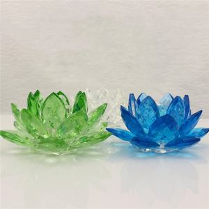 ดอกบัวคริสตัลใสสีเขียวสีฟ้าสวยงามสําหรับตกแต่งและของขวัญของขวัญคริสตัลดอกบัว - Product Image 4