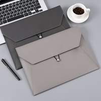 Carpeta de archivos A4 de cuero PU con estilo moderno, venta al por mayor, soporte de documentos multiranura impermeable de gran capacidad con hebilla de cuerda elástica