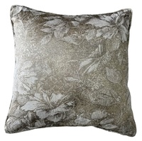 Housse de coussin élégante en jacquard métallique à motif floral abstrait, personnalisée, 100 % polyester tissé, avec fermeture éclair