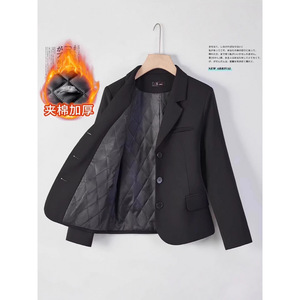 Women's Brown Blazer Solid Color Worsted Fabric Professional Top Petite Style With <b>Pocket</b> - Product Image 3