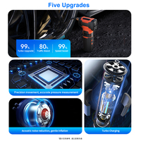 NEWO Lecteur d'air portable pour voiture Airbank Pompe à air électrique Mini pompe 160PSI Accessoires: 1 * tuyau, 1 * câble de charge, 1 * aiguille à bille,