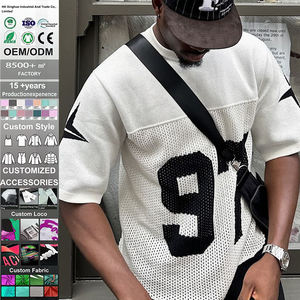 Camiseta de manga corta con cuello redondo para hombre, estilo americano urbano, n.º 10, tejido holgado coreano, cálido para otoño/invierno, antiarrugas. - Product Image 2