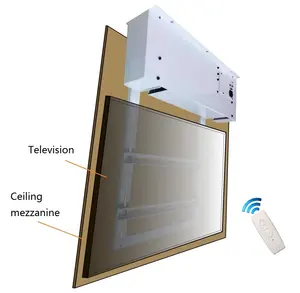 Motorlu TV asansörü montaj braketi 14 "-85" LCD düz TV W/uzaktan kumanda