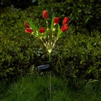 Lampes solaires LED d'extérieur en forme de tulipe, IP65, fleurs artificielles en plastique, lumière solaire de jardin pour décorations de mariage et de fête