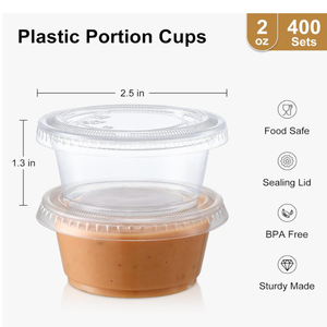 2 oz hộp nhựa <span class=keywords><strong>Stackable</strong></span> Jello bắn ly có nắp đậy thực phẩm an toàn nhỏ <span class=keywords><strong>container</strong></span> cho Salad Dressing gia vị ngâm nước trái cây đường - Product Image 3