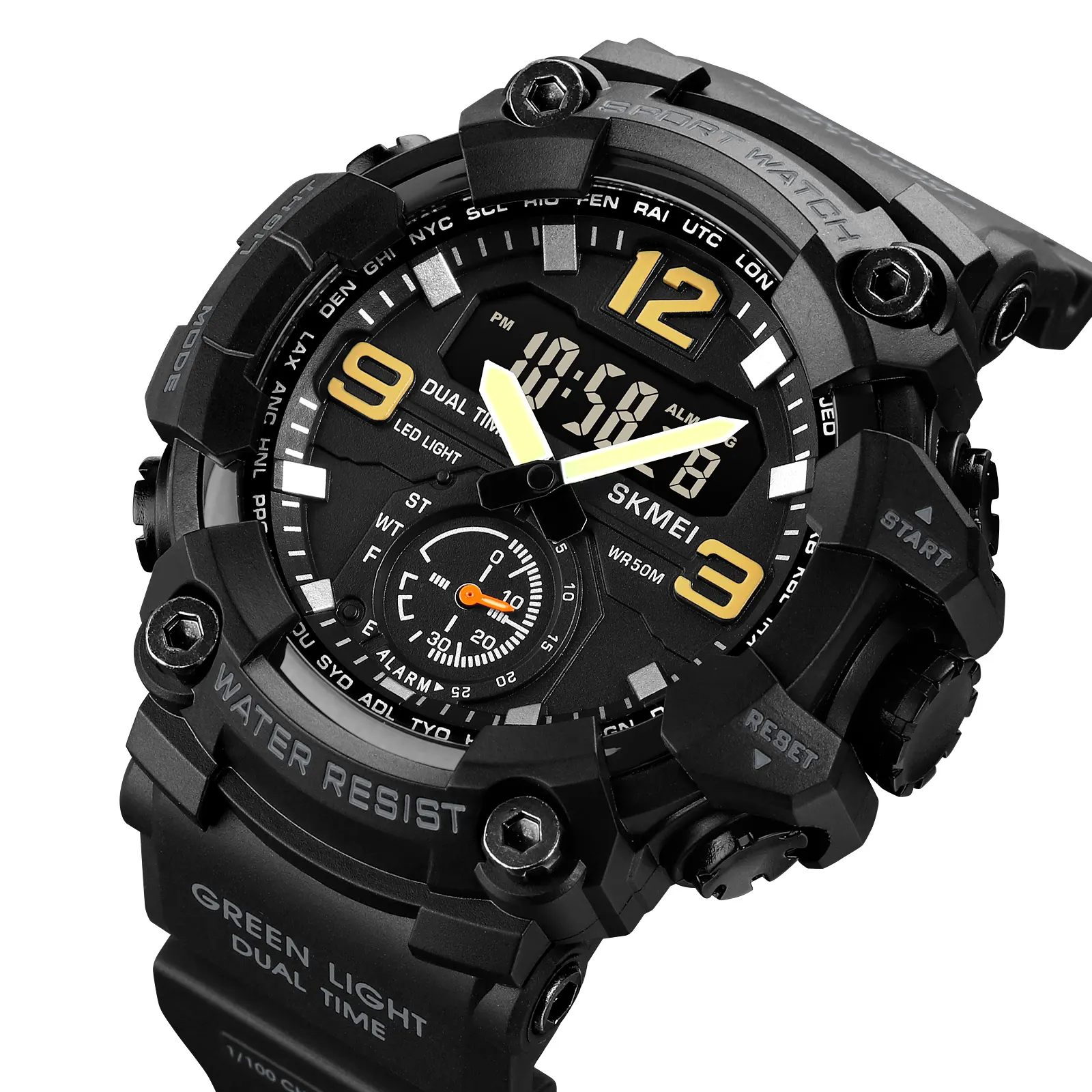 Custom Logo Watch skmei 1965 Brand Army Watch Men Wrist Led Luminous Waterproof Sports Digital Watch Men reloj deportivo