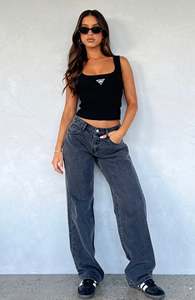 Usine TN <span class=keywords><strong>Jean</strong></span> ample en coton sur mesure pour <span class=keywords><strong>femme</strong></span>, taille basse, jambe large - Product Image 3