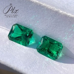 Esmeralda <span class=keywords><strong>colombiana</strong></span> cultivada en laboratorio de corte radiante hidrotermal 0,3-5CT rodamiento de inclusión de todas las formas piedras preciosas sueltas para joyería - Product Image 3