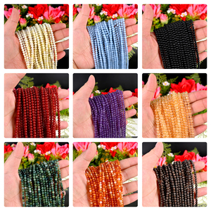 Bracelet en perles de cristal polies de haute qualité, 4 mm, style européen, en améthyste et quartz rose, pour la décoration intérieure, vente en gros - Product Image 3
