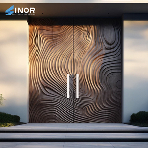 Porte d'entrée classique en bois avec motif sculpté et structure à âme pleine pour maison et villa de style traditionnel - Product Image 5