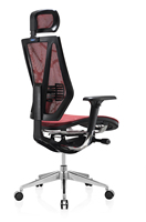Chaise ergonomique de bureau de direction au design moderne avec appui-tête en maille à dossier haut Appui-tête lombaire Repose-pieds pivotant européen