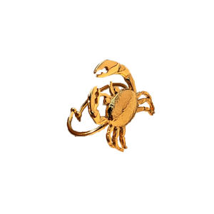 Gepersonaliseerde Oceaan Stijl Schattige Sieraden 18K Vergulde Waterdichte Krab Roestvrij Staal Verstelbare Ring - Product Image 4