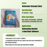 SINOLEKA Feuilles de détergent vaisselle jetables écologiques sans parfum, à base de tensioactifs bio, pour l'élimination des taches dans la lave-vaisselle