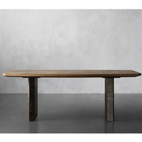 Meubles de salle à manger et de cuisine de luxe, table en bois massif durable de luxe faite à la main pour 6 personnes