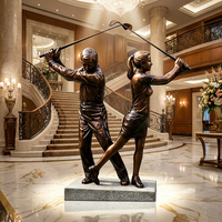 Figurine de joueur de badminton en bronze dynamique – Sculpture moulée à la cire perdue avec raquette, thème mode et lettres, décoration de jardin