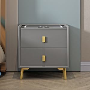 Table de chevet intelligente blanche simple avec chargeur sans fil, adaptée aux chambres à coucher, appartements, hôtels - Product Image 2