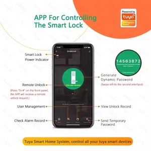Tuya nhà thông minh an ninh khóa cửa với sinh trắc học vân tay & mật khẩu thẻ IC cho nhôm & gỗ Wifi kết nối - Product Image 4