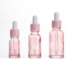 Botellas de Vidrio Transparente Rosa para Suero para el Cuidado de la Piel, Botellas de Vidrio para Aceites Esenciales con Gotero - Product Image 3