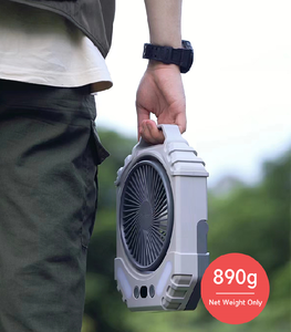 Yobao 75小时长时间使用可充电户外野营挂钩台式风扇，带电源银行功能和发光二极管灯 & 免费帆布包 - Product Image 6