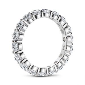 Anillo de Eternidad de Moissanita VVS GRA de Corte Redondo de Alta Calidad, Cobre con Baño de Oro de 14K, Joyería Apilable para Mujer - Product Image 3