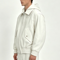 Veste en cuir PU de haute qualité pour homme, style universitaire, avec fermeture éclair, épaisse et surdimensionnée, OEM