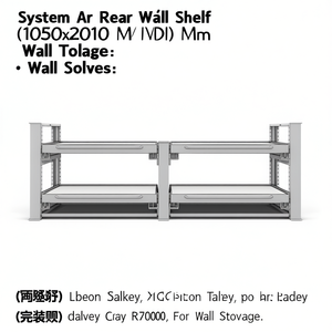 Fami System Ar Rear Wall Shelf 1050x2010 Mm Dark Grey Ral7000 For Wall <b>Storage</b> - Product Image 3