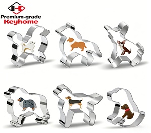 Emporte-pièces pour biscuits en forme de chien <span class=keywords><strong>Labrador</strong></span>, en acier inoxydable, pour Corgi, Caniche, Teddy, Alaska, Bichon Frisé, moule à biscuits, passe au lave-vaisselle, outils de pâtisserie DIY - Product Image 1