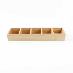 Caja de almacenamiento rectangular de bambú de 5 compartimentos, certificada para exportación, caja de bambú multicompartimentos, caja de almacenamiento sencilla, bambú - Product Image 4
