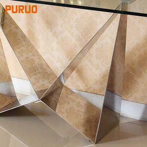 PURUO moderno MDF TOP in acciaio <span class=keywords><strong>nero</strong></span> <span class=keywords><strong>opaco</strong></span> forma speciale in metallo base <span class=keywords><strong>tavolo</strong></span> da pranzo per mobili per la casa - Product Image 6
