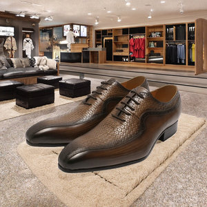 Scarpe Eleganti da <span class=keywords><strong>Uomo</strong></span> in Vera Pelle di Lusso, Nere o <span class=keywords><strong>Marroni</strong></span>, con Punta Affusolata e Lacci, per Ufficio e Matrimonio - Product Image 3