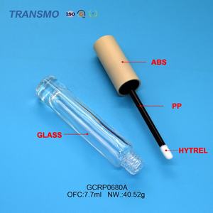 Tubo vacío para brillo labial de 7ml con tapa negra, tubos de vidrio para aceite labial de 8.5ml, tubos de vidrio para brillo labial con cepillo personalizado - Product Image 4