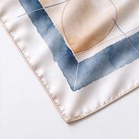 Bandana carrée en polyester à imprimé floral, style japonais et coréen, 50x50cm, pour usage décontracté et sportif