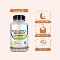 HDK OEM ODM Capsules d'Ashwagandha et de Magnésium 1000mg avec Curcuma et Vitamines pour le Soutien du Sommeil, la Mémoire et la Cognition, Végétaliennes, Halal