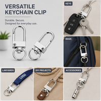 Accessoires de porte-clés en métal de haute qualité avec fermoir mousqueton pivotant et anneau en D pour sacs à main, sacs, jouets, fabrication de bijoux, vente en gros