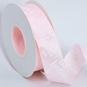 Cinta de Satén Romántica al por Mayor de 2.5cm x 25 Yardas con la Palabra 'LOVE' y Corazones para Envolver Regalos del Día de San Valentín y Ramos de Boda - Product Image 5