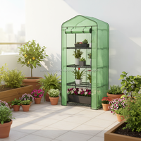 Mini serre portable à 4 niveaux avec couverture en maille PE et porte à fermeture éclair enroulable pour balcon, patio, jardin