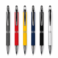 Stylo bille 2-en-1 avec corps en aluminium laqué mat, clip chromé brillant, pointe personnalisable, gravure laser du logo, OEM, 1,0 mm