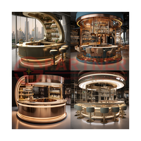 Design personnalisé Station de bar à cocktails moderne/de luxe/professionnelle Design de bar complet avec lumière LED