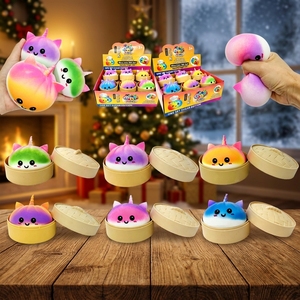 <span class=keywords><strong>Jouet</strong></span> Squishy <span class=keywords><strong>Chat</strong></span> Licorne en forme de chignon, rempli de farine, à remontée lente, doux, type Mochi, sensoriel, anti-stress, à presser, en vrac, entrepôt USA - Product Image 3